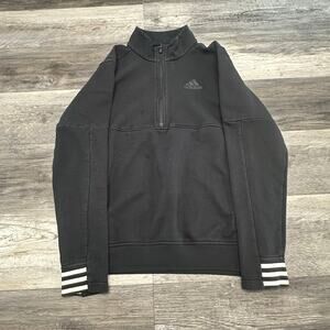 Adidas Postgame Black Mens Medium Athletic Half Zip‎ Mock Pullover Sweatshirt